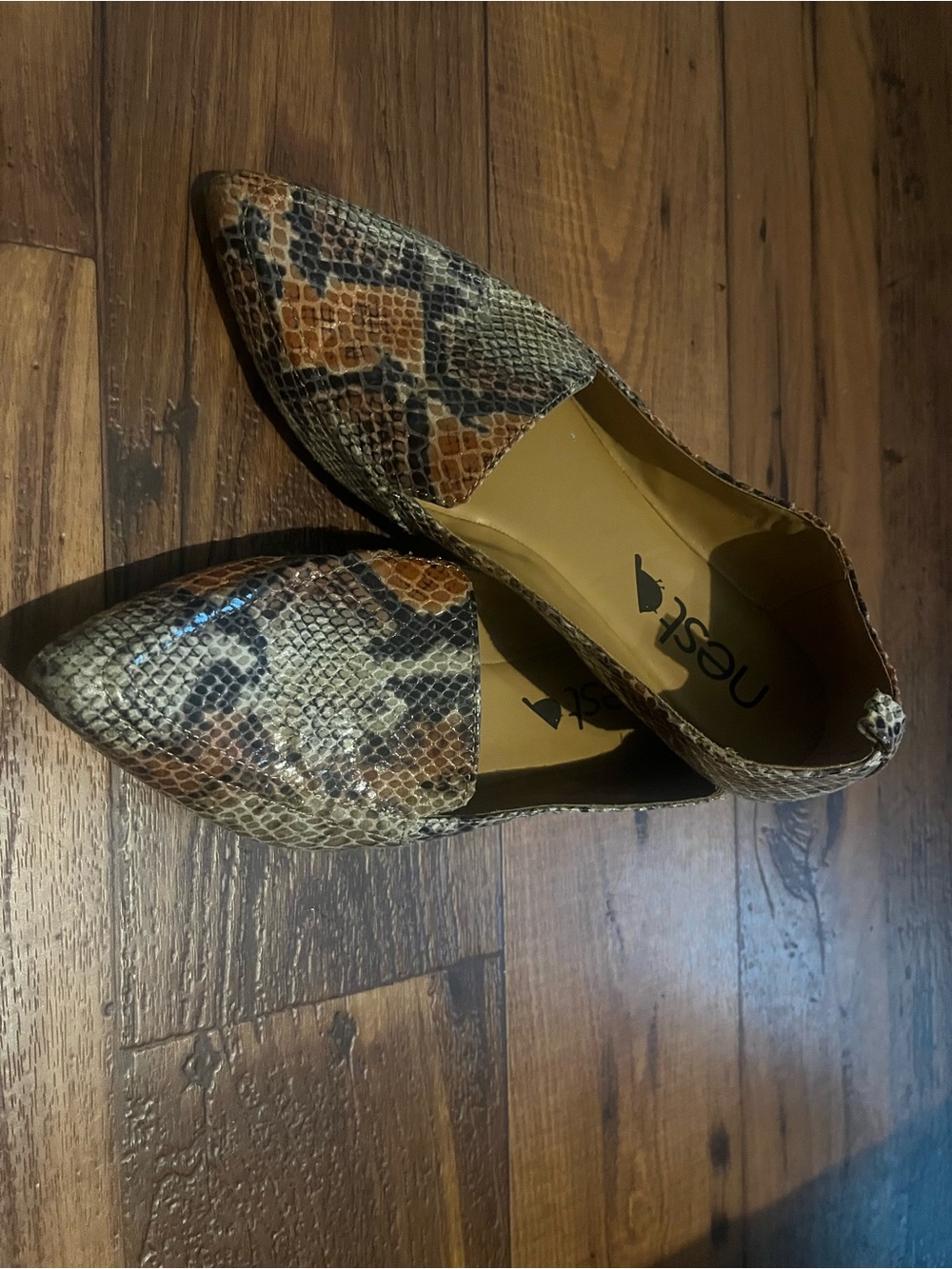 NEST Fragrances Women’s Snake-Print Pointed Toe Flats - Brown & Black